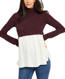 Motherhood Maternity Bodice Layered-Look Maternity Top Winetasting Purple XL