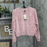 Universal Thread Womens Leisure Studio Velour Pullover Sweatshirt Mauve Pink M