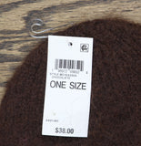 On 34th Womens Solid Brushed Beanie Cuffed Wool Blend MO1542505 Chocolate Brown