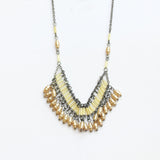 Express Beaded Mini Tassel Fringe Choker Necklace Gunmetal Rose Gold 16" + 4"