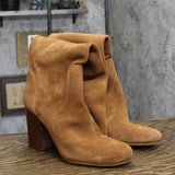 Michael Michael Kors Womens Leigh Suede Block Heel Dress Boots Luggage Brown 10M