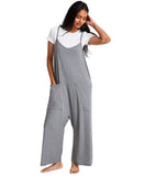 State Of Day Womens Sleeveless Knit Jumpsuit 100201527MS Pewter Heather Gray XL