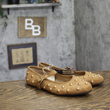 Universal Thread Penny Studded Mary Jane Flats 94303795 Brown 6.5M