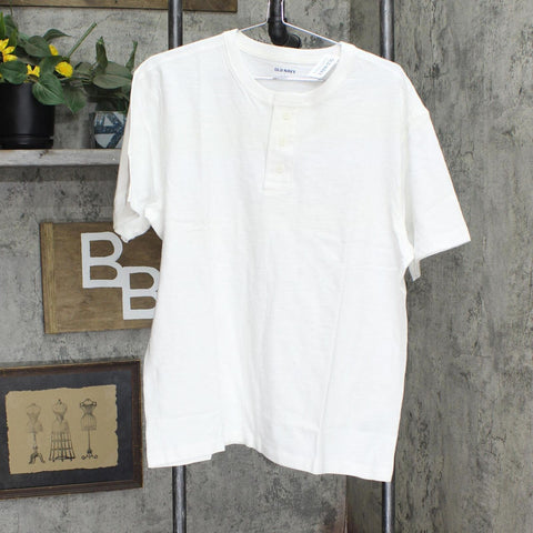 Old Navy Mens Slub-Knit Workwear Henley T-Shirt 165fa49ff33d07 White L