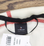 V. Fraas Solid Border Plaid Shawl Wrap 199501 Ivory Multi