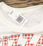 Unfortunate Portrait Womens Graphic Short Sleeve T-Shirt Pizza Tee White L