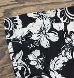 Architect Elastic Waistband Floral Print Wide Leg Dress Pants Black / White 1X