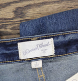 Universal Thread 90's Baggy Denim Jeans Button Fly Distressed Dark Wash Blue 6