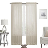 Regal Home Voile Sheer Rod Pocket Single Curtain Panel Linen Brown 54" x 95"
