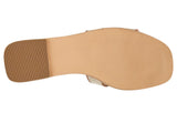 Steve Madden Womens Hadyn H-Band Sandals Slip On Natural / Cognac Check Brown 9M