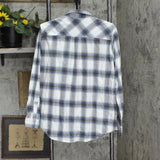 Weatherproof Vintage Long-Sleeve Lightweight Plaid Flannel Shirt Blue L