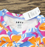 Roxy Womens Crop Top Short Sleeve Rashguard 434003086 Multicolor Blue Multi M