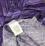 Notations Pleated Jacquard Blouse with 3/4 Bell Sleeves WNKU2046 Dark Purple 2X
