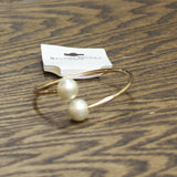 Studio Works Pearl Pearl Open Cuff Bracelet Gold / White 3"