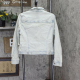 Style & Co. Womens Button Up Classic Denim Trucker Jacket Tropic Blue M