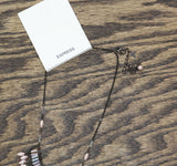 Express Chain Beaded Mini Tassel Fringe Choker Necklace Gunmetal Pink 16" + 4"