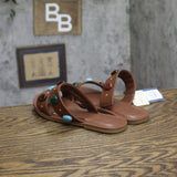 Universal Thread Womens Sarai Sandals Studded Stone Double Band Brown 7.5M