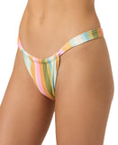 O'Neill Low Tide Solimar Striped Bikini Bottoms Swim Multi Ivory Off White M