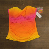 Bleu By Rod Beattie the Heat Bandeau Tankini Swimsuit Top Rosa Pink Multi 14