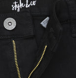 Style & Co High-Rise Bootcut Zipper Jeans 100147671WN Deep Black 14W