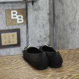 A New Day Pointed Toe Buckle Ballet Flats 94462478 Black 6.5M