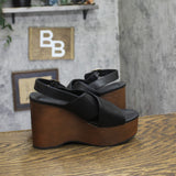 Universal Thread Naomi Wood Wedge Heels 92609511 Black / Brown 6.5M