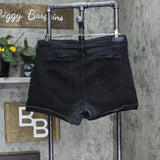 Signature Levi Strauss Womens Denim High Rise Rolled Cuff Shorts Black 18
