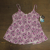 Swim Solutions Womens Tiletale V-Neck Tankini Swim Top 806834 Magenta Purple 18