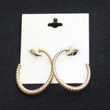Daisy Fuentes Luxe Oval Rope Dangle Hoop Earrings Gold Yellow 1.75"