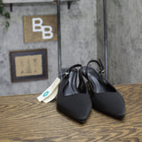 A New Day Womens Simone Rhinestone Ball Satin Block Heel Disco Heels Black 8M