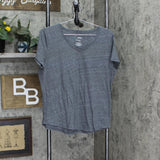 Sonama Womens The Everyday Tee V-Neck Short Sleeve T-Shirt Tee Gray Multi L