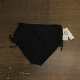 Salt + Cove Womens Solid Shirred-Side High-Waist Bikini Bottom 802156 Black L