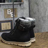 Cliffs By White Mountain Lace-up Hiker Style Buckle Ankle Boots Booties Black 7M