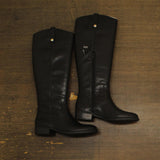 INC International Concepts Fawne Leather Knee-High Riding Boots Black 8.5M