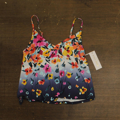 Anne Cole Floral Gradient Triangle Tankini Top Swim Gradient Floral Blue Multi L
