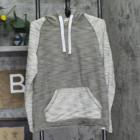 Free Planet Mens Textured Pullover Hoodie Green Multi M