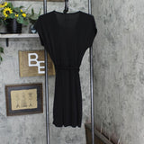 Nine West Womens Knit Wrap Belted Dress 1661b373608131 Black S