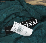 Trixxi Juniors Tie-Waist Ruffled Jacquard Dress Belted 26EB4278FI Hunter Green S