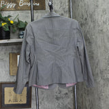 Van Heusen Womens Stretch 2-Button Pinstripe Blazer Jacket Gray / Purple XL
