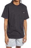 Dickies Womens Clean Utility Core Stripe Pocket T-Shirt Tee Black Stripe M