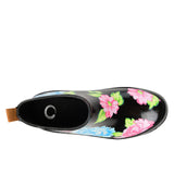 Journee Collection Womens Short Rainer Rain Boot Bootie Floral Black 7M