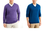 Club Room Men's Solid V-Neck Merino Wool Blend Sweater