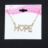 Hope Heart Awareness Ribbon Necklace Gold Multi 17" + 3"