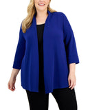 Kasper Womnens Plus Size Open-Front Cardigan 10803166