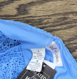 Salt + Cove Juniors Crochet Ruffle-Trim Midkini Swim Top SC25089TT Capri Blue L