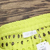 Dotti Womens Cotton Openwork Dot Cover Up Drawstring Shorts 85288 Citron Green S