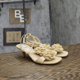 A New Day Womens Esme Floral Crochet Kitten Heels 92979007 Tan Brown 7.5M