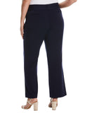 Rafaella Womens Plus Size Curvy Fit Bootcut Pants with Pockets Navy Blue 18W