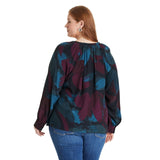 Ava & Viv Womens Raglan Long Sleeve Split Neck Blouse 91899659 Black Floral 2X