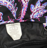 Swim Solutions Tummy Control Swim Dress One Piece Dancing Paisley Black Multi 14